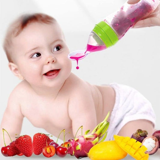 Baby Silicone Squeezing Feeding Bottle